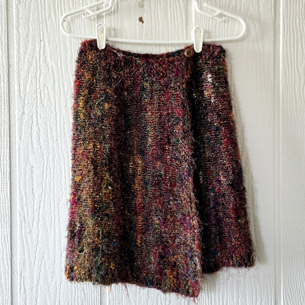 Multicolor Silk Knit Mini Skirt